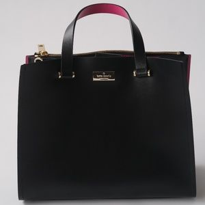 Kate Spade, Black and Hot Pink Tote Bag